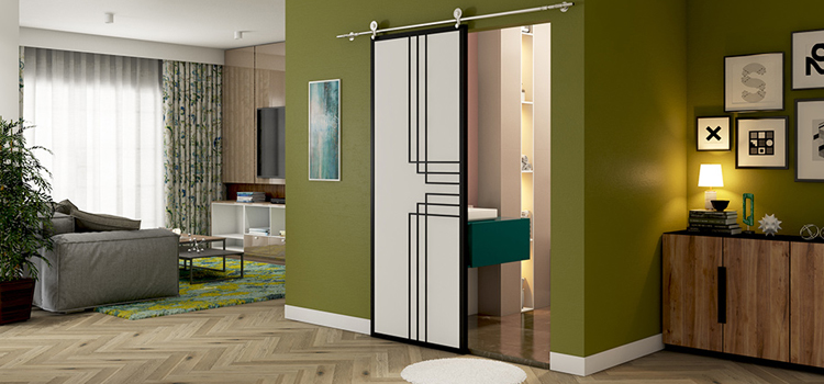 sliding bathroom door installation in Modesto